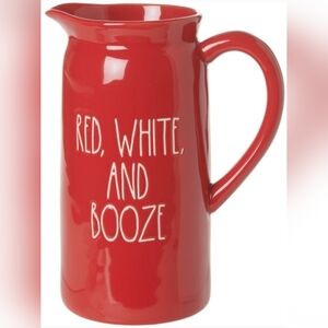 Rae Dunn Red White & Booze Pitcher